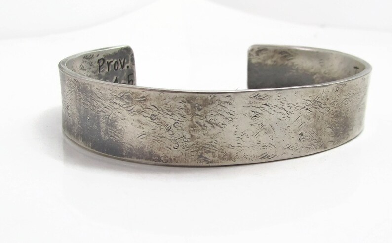 Mens Gift for him Hidden Message Cuff Bracelet in Sterling Silver Hand Stamped Inscription Your Special Message Personalized Bracelet
