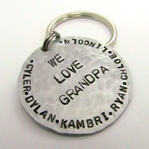 Personalized Father's Day Gift, Personalized Keychain Gift for Grandpa, Grandpa Keychain, Hand Stamped Keychain, Grandpa Gift 010 image 4