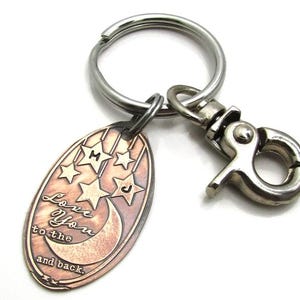 Personalized Pressed Penny Keychain: Hand Stamped Copper, Initial Stars