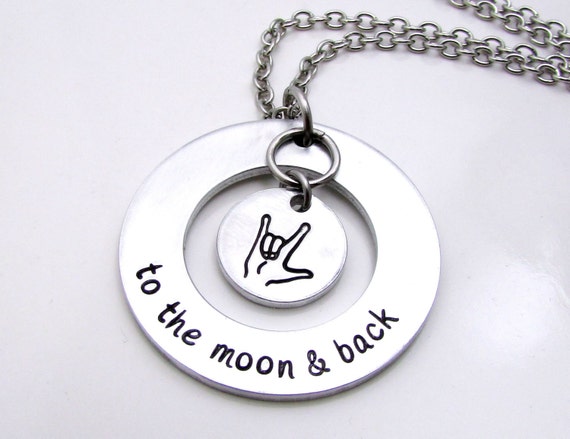 I love you to the moon and back personalized necklace discount