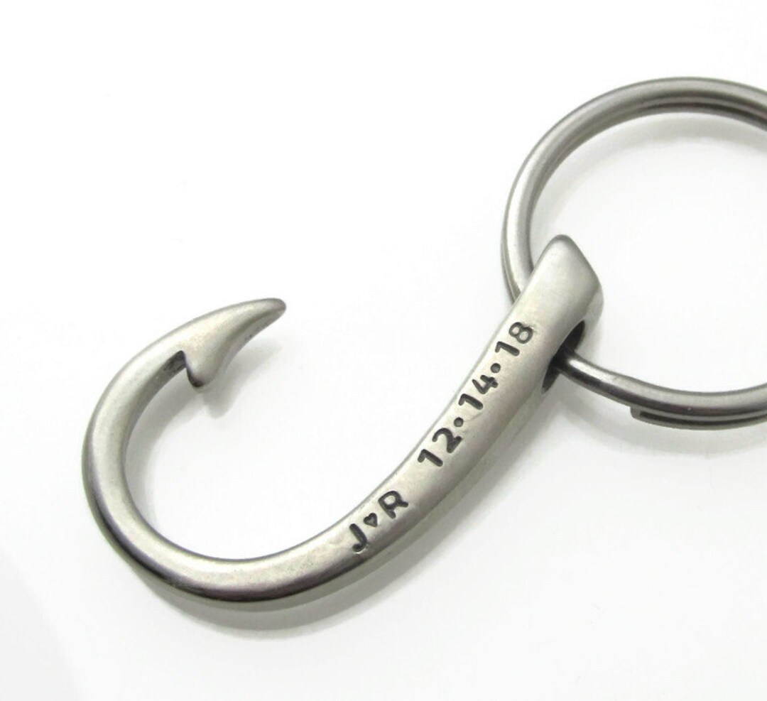 Man They Key Chain Mens Key Chain, Hooked on You Anniversary Keychain for Boyfriend or ...