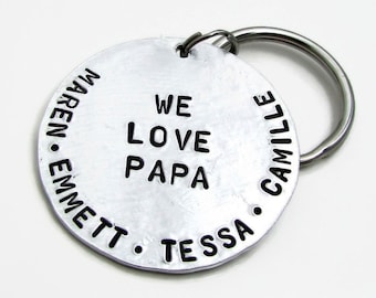 Llavero personalizado de aluminio con sello a mano para papá
