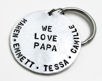 Personalized KeyChain, Dad Keychain, Stamped KeyChain, Personalized Father's Day Gift, Personalized Keychain, Personalized Gift for Grandpa