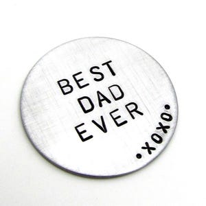 Mens Personalized Hand Stamped Golf Ball Marker - Magnetic Golf Marker - Pocket Token - Men's Gift - Golfer -  Keepsake Token