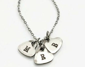 Personalized Heart Necklace,  Custom Initial Heart Necklace,  Sterling Silver Necklace, Mother's Day Gift