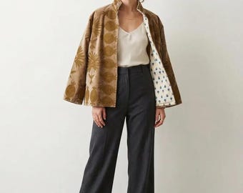 Handmade Vintage Suzani Embroidered Cotton Suzani Jacket, Women Wear Boho Coat Bomber Short Jacket Ethnic Outerwear