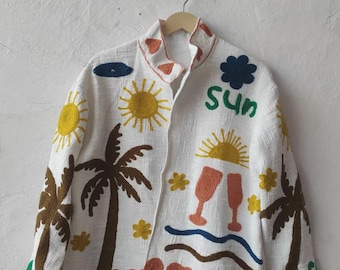 Handcrafted Cotton Velvet Suzani Embroidered Kimono Jacket Uzbek Artisan Coat Winter Suzani Jacket Gift For Her Winter Velvet Coat