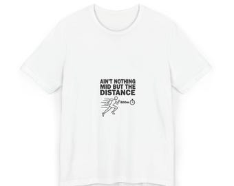 Maglietta Mid Distance - Maglietta motivazionale da corsa per gli appassionati di fitness, maglietta unisex da allenamento, regalo per corridori, maglietta motivazionale