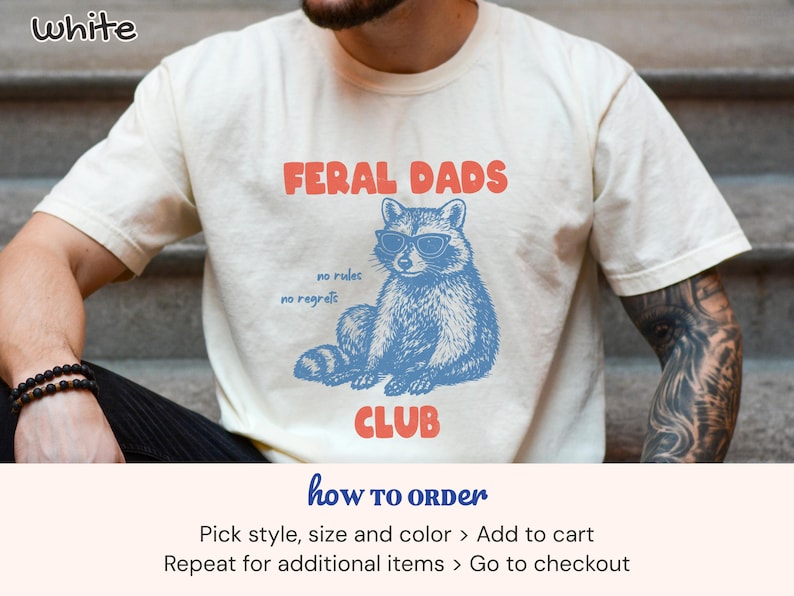Funny Dad Shirt, Funny Shirt For Dad, Papa Shirt, Funny Dad TShirt, Papa Tee Shirts, Father's Day T-Shirts Feral Dads Club Tee New Dad Shirt Bild 8