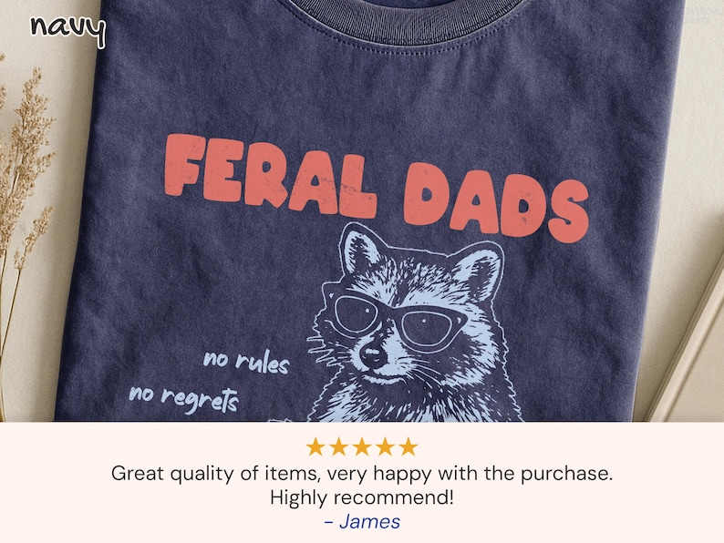 Funny Dad Shirt, Funny Shirt For Dad, Papa Shirt, Funny Dad TShirt, Papa Tee Shirts, Father's Day T-Shirts Feral Dads Club Tee New Dad Shirt Bild 5