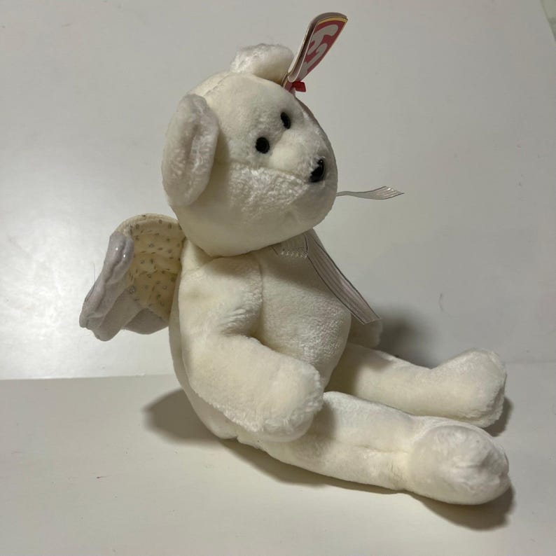 Ty Beanie Babies Angel Bear Lot Halo Halo II Herald White Plush Wings 1998-2002 image 17