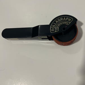 Rollagraph Roller Stamp System Handle with Floral Butterfly Pattern Wheel Black