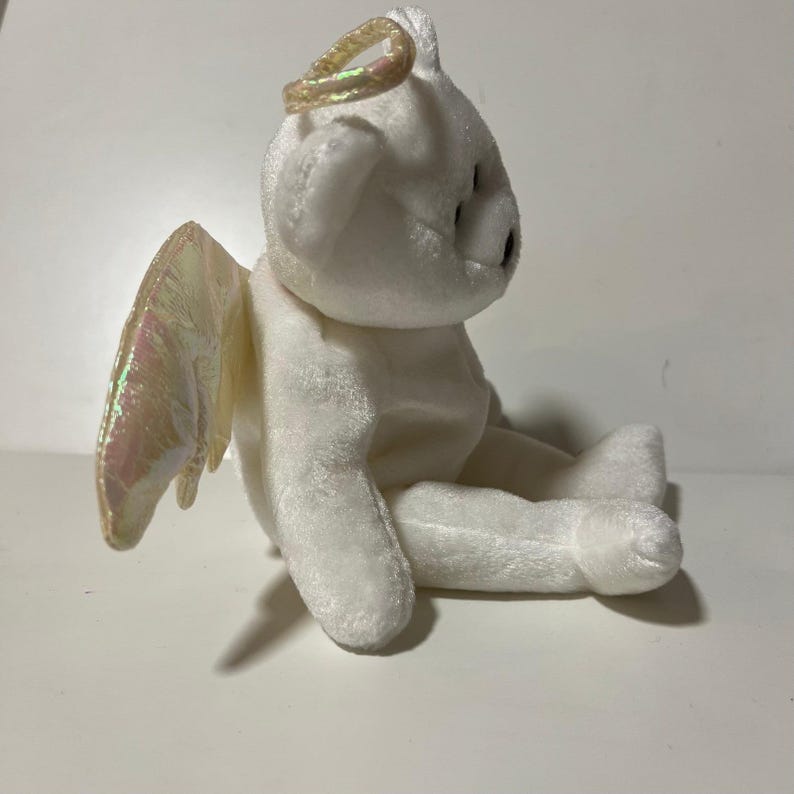 Ty Beanie Babies Angel Bear Lot Halo Halo II Herald White Plush Wings 1998-2002 image 5