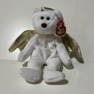 Ty Beanie Babies Angel Bear Lot Halo Halo II Herald White Plush Wings 1998-2002 image 8