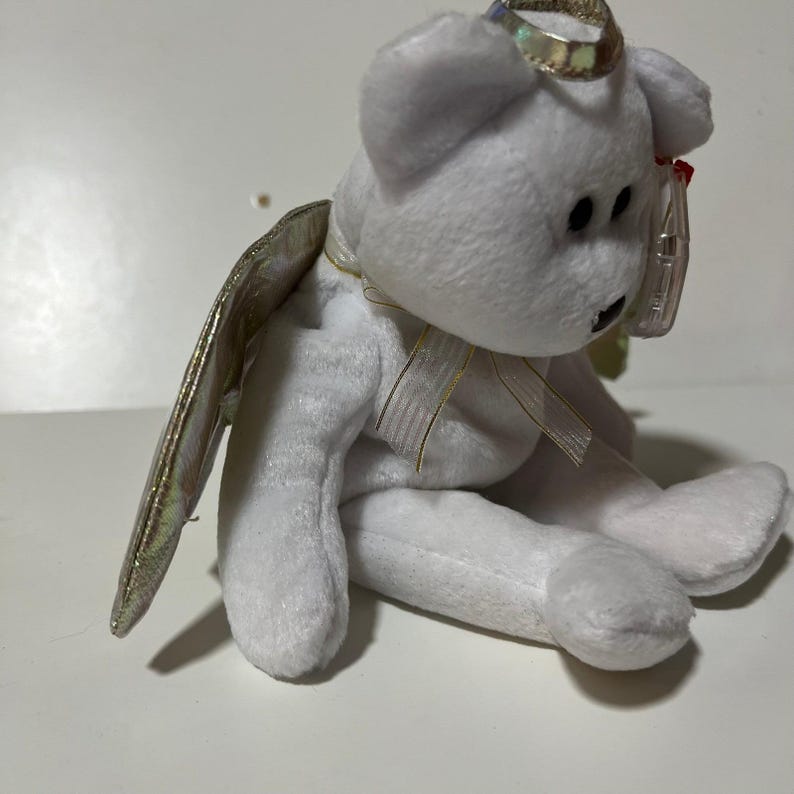 Ty Beanie Babies Angel Bear Lot Halo Halo II Herald White Plush Wings 1998-2002 image 11