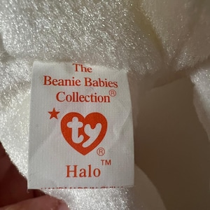 Ty Beanie Babies Angel Bear Lot Halo Halo II Herald White Plush Wings 1998-2002 image 6