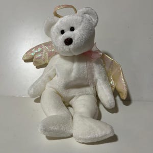Ty Beanie Babies Angel Bear Lot Halo Halo II Herald White Plush Wings 1998-2002 image 2