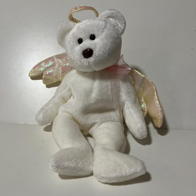 Ty Beanie Babies Angel Bear Lot Halo Halo II Herald White Plush Wings 1998-2002 image 2