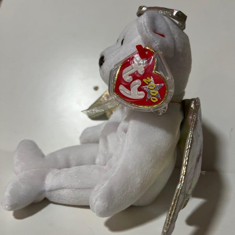 Ty Beanie Babies Angel Bear Lot Halo Halo II Herald White Plush Wings 1998-2002 image 9