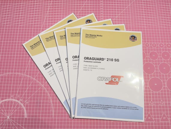 ORAGUARD 210 Semi-Gloss Laminate Sheets A4, UV & Water Resistant (10 Pack)