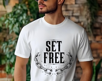 Broken Chains Christian PNG,  Freedom Faith, POD Shirt File Gift for Christian Man, Man of God T-Shirt DTF Design, minimalistic faith png