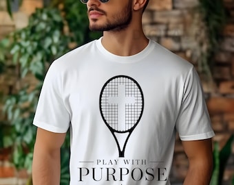 Kristet tennisracketkors PNG, religiös tennisspelare, POD-skjortafilgåva för kristen tennisspelaretränare pappaturnering, sporter png
