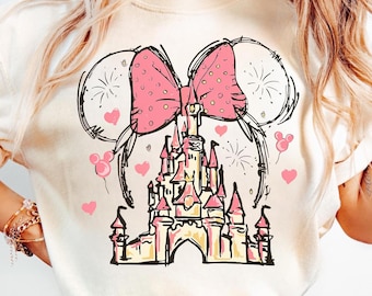 Minnie Mouse Castle Png, Watercolor Castle Clipart Png, Magical Kingdom Png, Retro Colorful Castle, Sublimation Design Png, Instant Download