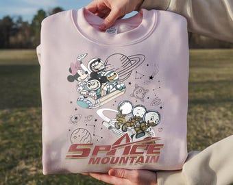 Mouse And Friends Space Png, 90's Space Mountain Png, Magic Kingdom Png, Astronaut Neon Png, Family Trip Png, Family Vacation Png