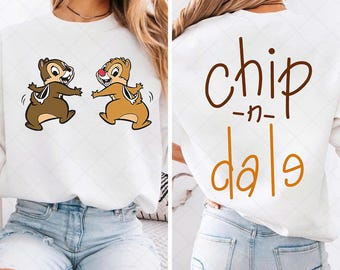 Chip and Dale Disney Png, Disney Chipmunks, Autograph Design, Disney Family Matching Group Gift, Disneyland Png, Disney World Png