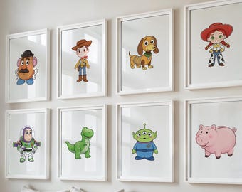 Set of 13 Toy Story Wall Art Decor ,Toy Story Wall Art for Kids, Toy Story Poster, Kids Room Decor, Nursery Decor, Woody Poster