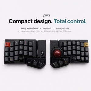 Drahtlose Split-Tastatur mit Trackball, vollständig gebaute ZMK Ergonomische mechanische Tastatur, benutzerdefinierte 3x6-Tastatur, gebrauchsfertig