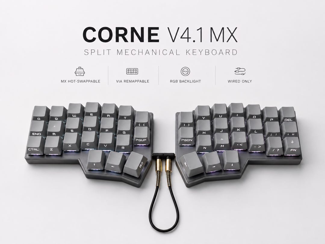Corne V4.1 MX Split Keyboard | Ergonomic Hot Swap Wired | Pre Built ...