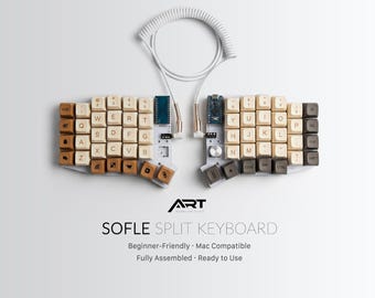 Teclado Sofle Split totalmente ensamblado / Teclado mecánico ergonómico preensamblado / Compatible con Mac / Teclas personalizadas / Teclado listo para usar / Regalo ideal