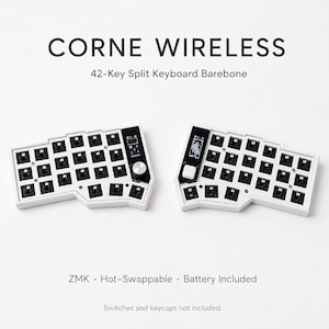 Clavier mécanique Bluetooth Wireless Corne Split Barebone 42 touches ZMK, batterie remplaçable à chaud, noir ou blanc