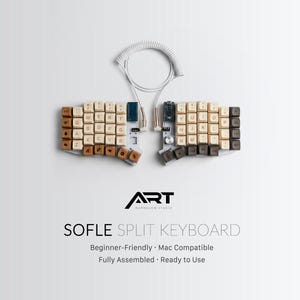 Sofle Split Keyboard Fully Assembled | Pre-Built Ergonomic Mechanical Keyboard | Mac Compatible Custom Keycaps | Ready to Use Keyboard Gift
