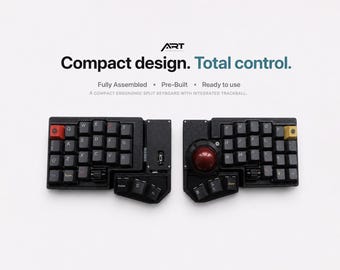 Wireless Split Keyboard with Trackball, Fully Built ZMK Ergonomic Mechanical Keyboard, 4x6 Custom Keyboard, Ready to Use