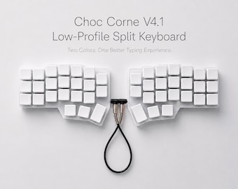 Teclado dividido Corne V4.1 de perfil bajo Choc / Teclado ergonómico preensamblado / Teclas intercambiables en caliente Vial