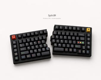 Wireless Split Mechanical Keyboard, 2.4G Ergonomic Keyboard with Vial Remapping, Hot Swappable Split 89, Prebuilt Barebone