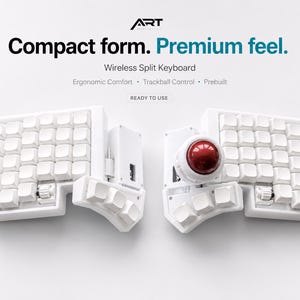 Drahtlose Split-Tastatur mit Trackball, vollständig integrierte ZMK Ergonomische mechanische Tastatur, 4x6 benutzerdefinierte Tastatur, gebrauchsfertig