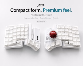 Tastiera wireless divisa con trackball, tastiera meccanica ergonomica ZMK completamente assemblata, tastiera personalizzabile 4x6, pronta all'uso.
