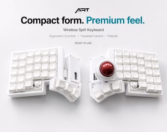 Wireless Split Keyboard with Trackball, Fully Built ZMK Ergonomic Mechanical Keyboard, 4x6 Custom Keyboard, Ready to Use
