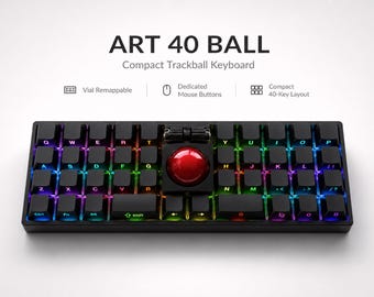 Teclado Trackball de 40 teclas, teclado mecánico con cable, teclado de 40 teclas reasignable mediante interruptores Vial, MX Hot Swap.