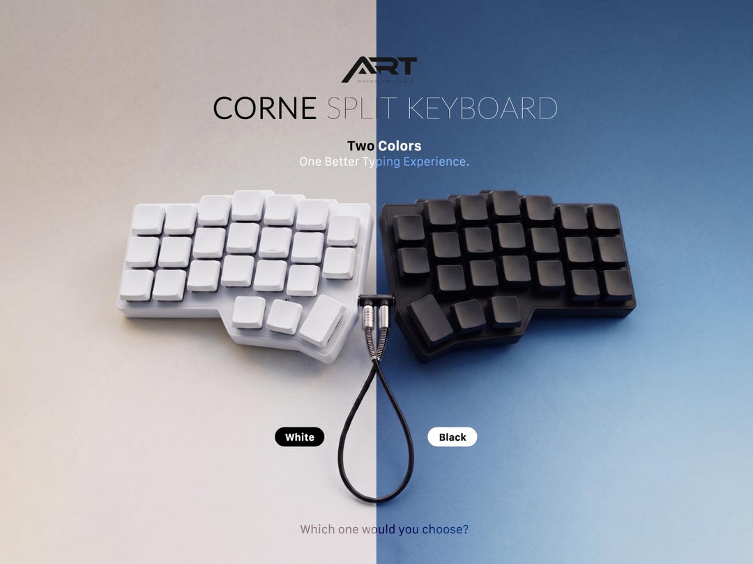 Programmer Keyboard Split Choc Split Mechanical Keyboard, White or Black Ergonomic Low Profile ...