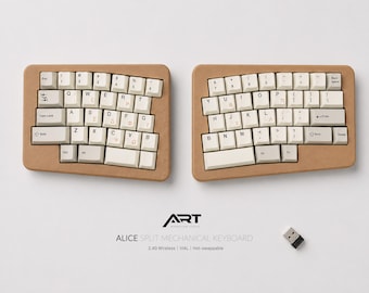 Alice Wireless Mechanical Keyboard, Hot Swap VIAL Ergonomic Split Keyboard, Custom 2.4G Keyboard for Mac Windows
