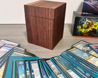 Handmade Walnut Wooden Commander Deck Box: MTG Storage