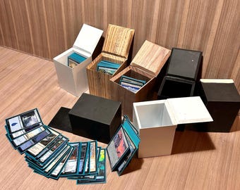 Handcrafted Wooden Commander Deck Box: MTG Storage (Fits 100+ Sleeved Cards)