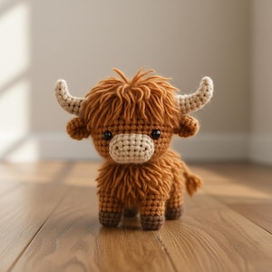Crochet Highland Cow Pattern: Baby Animal Cattle for kids (Digital Downloads)
