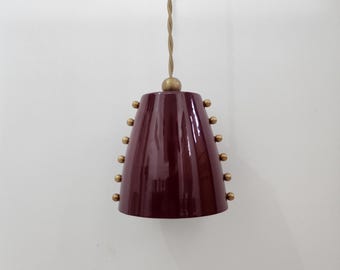 Raw Brass Mid-Century Pendant with Bold Cone Shade