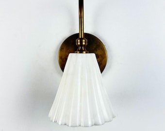 Handcrafted Alabaster & Brass Wall Sconce with Soft Ambient Glow