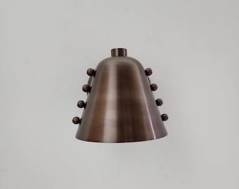 Dark Antique Patina Brass Shade – Handmade Brass Wall Light Fixture